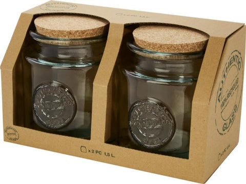 Crufts 2-Piece Recycled Glass Jar Set