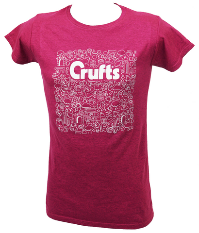 Crufts Ladies Doodle T-Shirt - Antique Heliconia