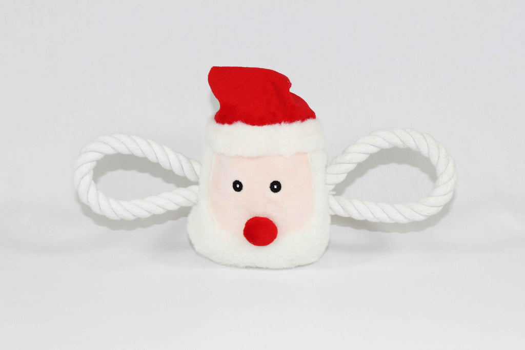 Squeaky Christmas Santa Tug Toy