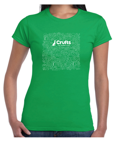 Crufts Doodle Ladies T-Shirt - Green